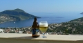 beer on the terrace at Villa Katmar.